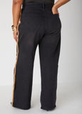 Faux Sherpa Trimmed Wide Leg Jeans