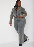 Seam Detailed Wide Leg Jeans