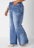 Patchwork Wide Leg Jeans