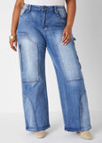 Patchwork Wide Leg Jeans