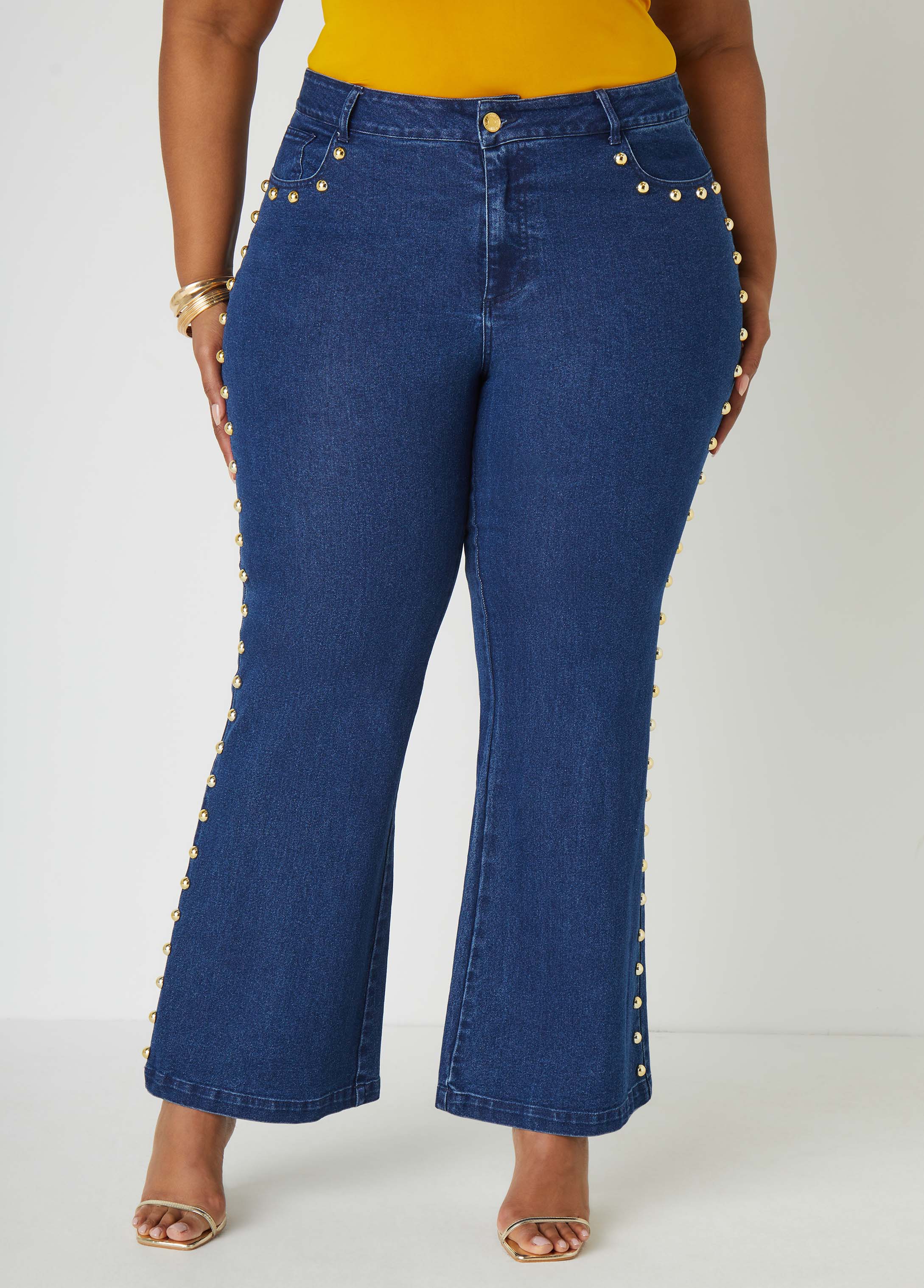 Plus Size Bootcut Jeans Plus Size Studded Jeans Plus Size Flared Jeans