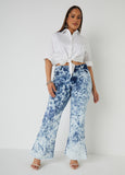 Acid Wash Flared Jeans