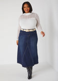 Seam Detailed Denim Midaxi Skirt