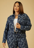 Plus Size Patchwork Denim Jacket Plus Size Jean Set Matching Set