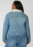 Faux Shearling Lined Denim Jacket