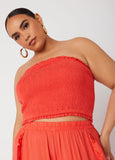 Plus Size Tube Top Plus Size Two Piece Summer Set Crop Top Set