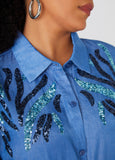 Sequined Chambray Shirt