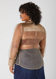 Satin Paneled Chiffon Shirt