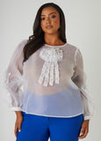 Ruffled Rosette Blouse