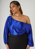 Off The Shoulder Satin Blouse