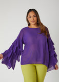 Plus Size Ruffle Sleeved Blouse