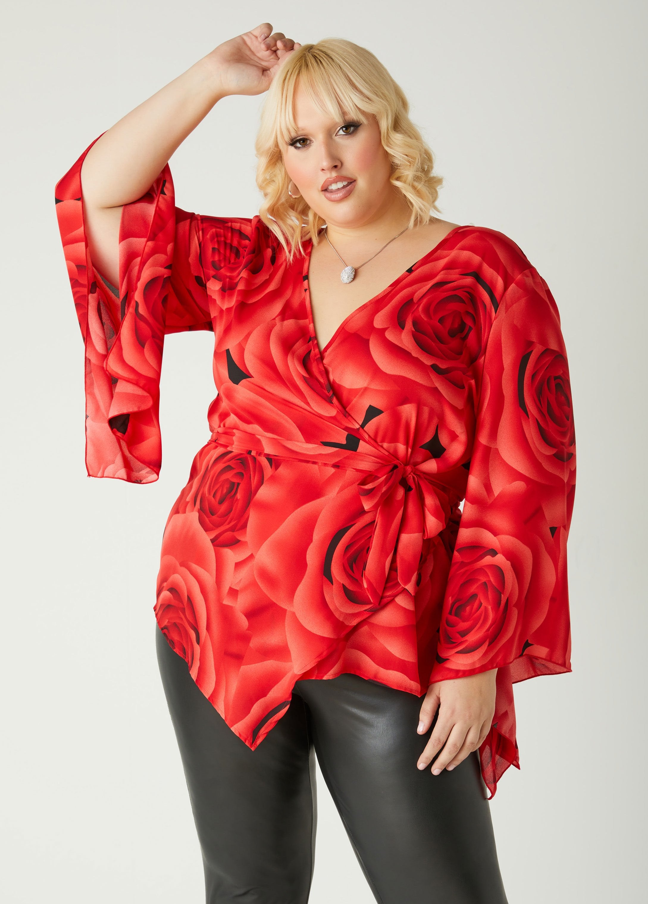 Plus Size Wrap Top Plus Size Wrap Blouse Plus Size Fashion Top