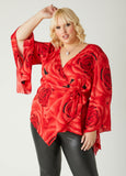 Plus Size Wrap Top Plus Size Wrap Blouse Plus Size Fashion Top