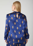 Diamond Print Satin Blouse