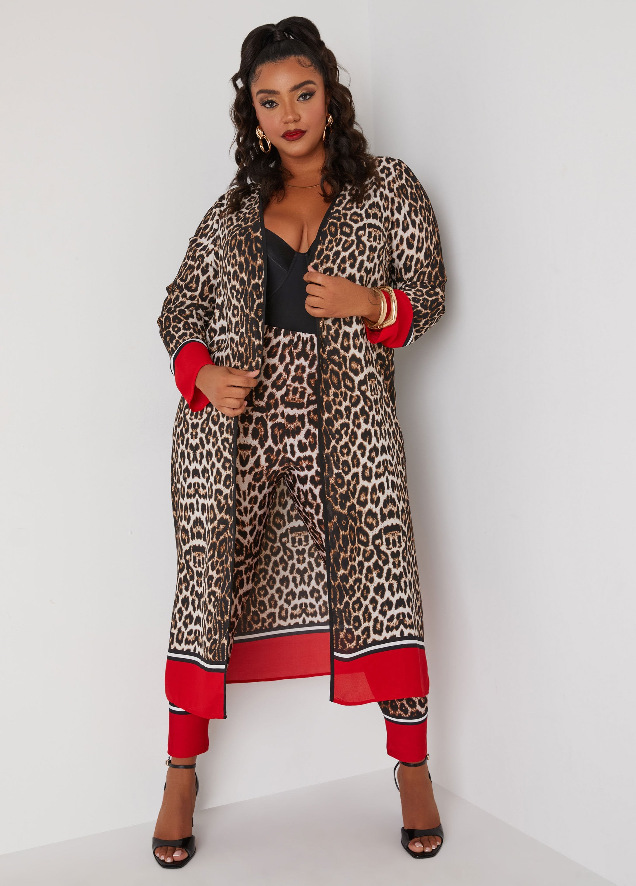 Plus Size animal kimono plus size duster layers plus size set