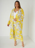 Plus Size floral knit duster plus size kimono layers plus size jacket set