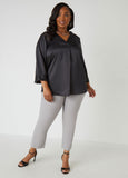 Satin V Neck Blouse