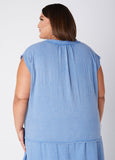 Frayed Cotton Gauze Top