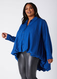 Plus Size cotton shirt plus size poplin top sexy plus hi low shirt