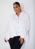 Plus Size cotton shirt plus size poplin top sexy plus cotton shirt