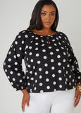 Polka Dot Poplin Blouse