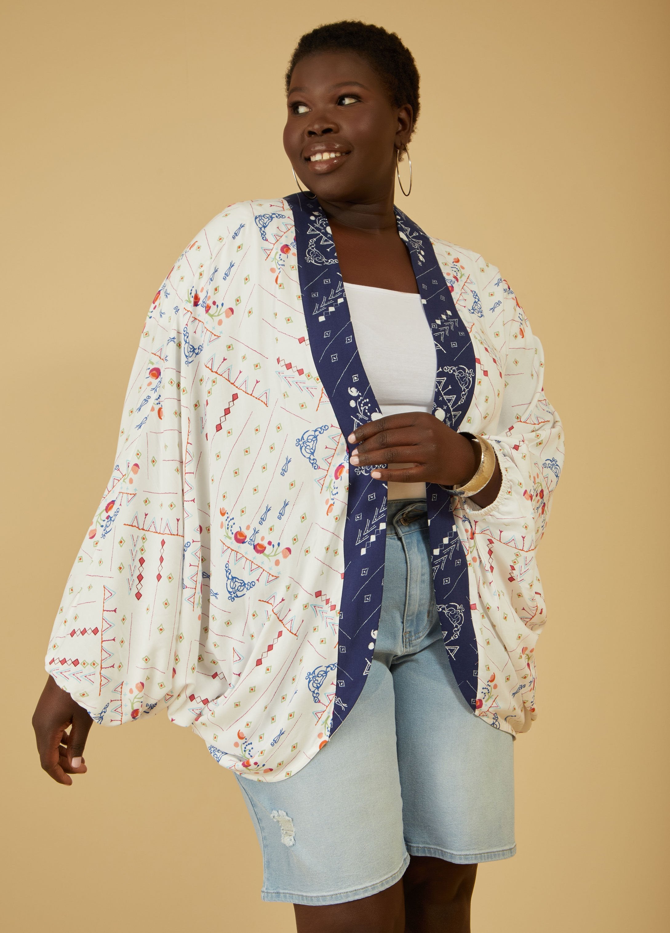 Plus Size Printed Kimono Plus Size Duster Plus Size Jackets