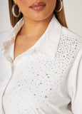 Crystal Embellished Poplin Shirt