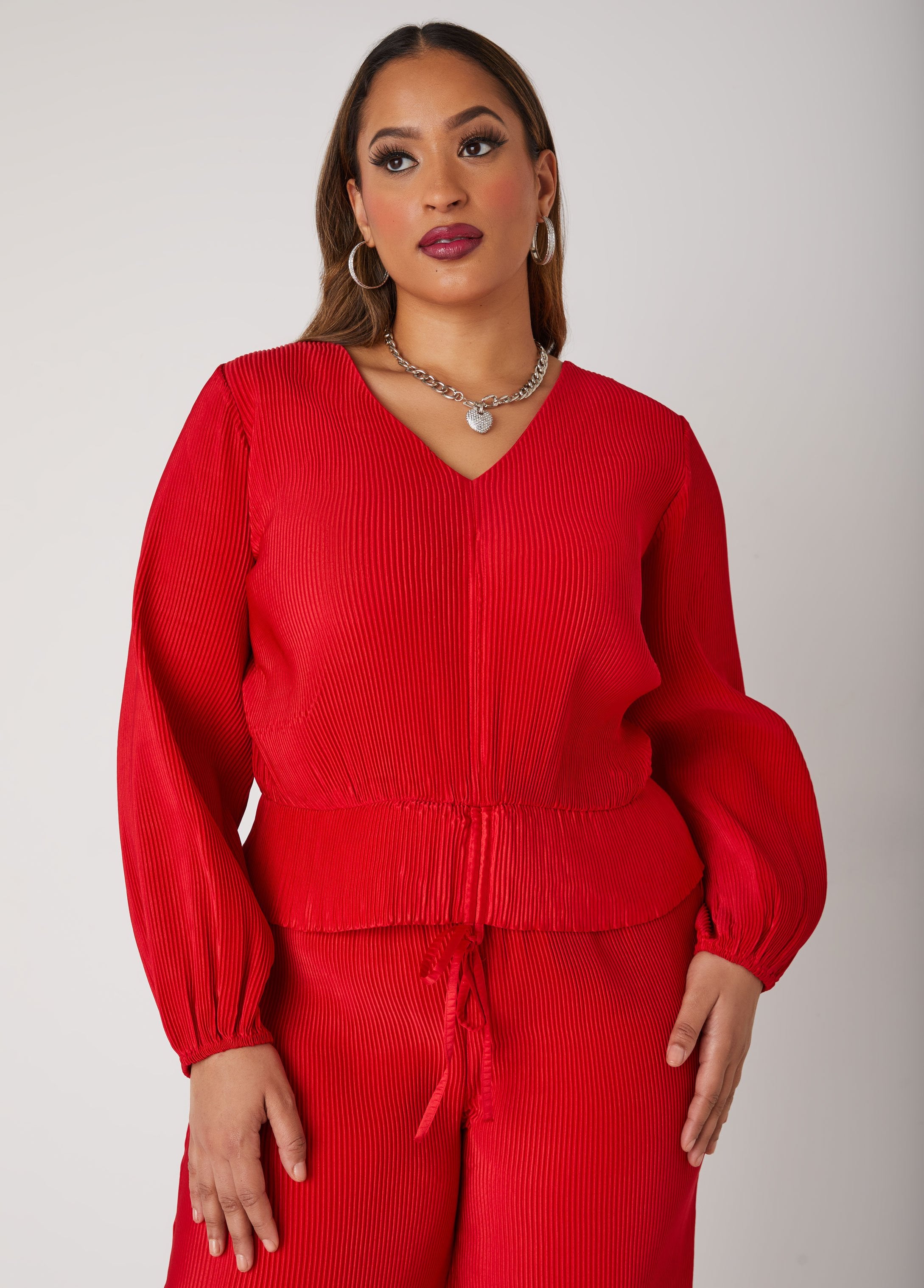 Plus Size Pleated Top Plus Size Fashion Top Plus Size Two Piece Set