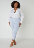 Plus Size classic collared cotton shirt plus size shirt plus size tops