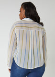 Tie Front Striped Shirt