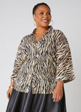 Metallic Trimmed Zebra Shirt