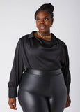 Plus Size Satin Blouse Plus Size Cowl Neck Top Plus Size Fashion