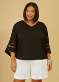 Plus Size V Neck Blouse Plus Size Long Sleeve Shirts Plus Size Tops