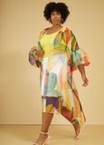 Abstract Print Organza Duster