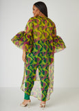 Geo Print Organza Duster