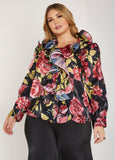 Plus Size Satin Holiday Top Plus Size Fashion Top Plus Size Work Blouse