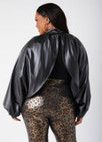 Faux Leather Shrug