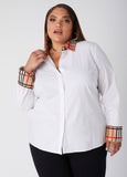 Plaid Paneled Poplin Shirt