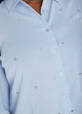 Crystal Embellished Crepe Shirt