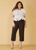 Ruffle Trimmed Peplum Top