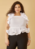 Plus Size pleated ruffled top summer tops plus size party top