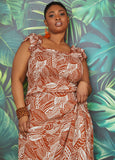 Plus Size Tropical Print Top Plus Size Two Piece Summer Set