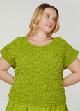Plus Size Puckered Poplin Top