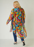 Abstract Eye Print Duster Shirt