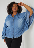 Bell Sleeved Denim Poncho