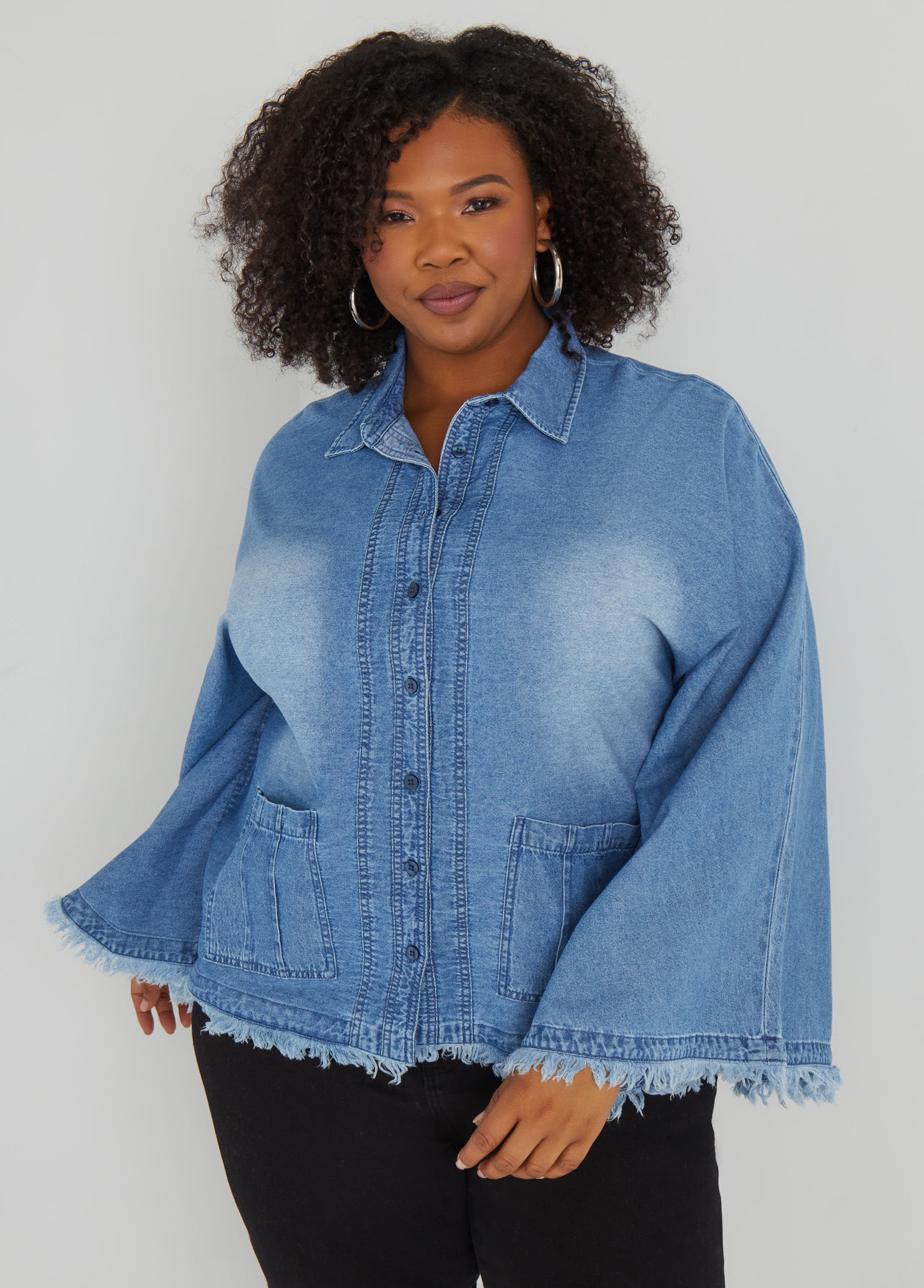 Plus Size Denim Poncho Plus Size Jean Cape Plus Size Denim Top