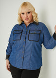 Plus Size Denim Shirt Plus Size Leather And Jean Shirt Chambray Top