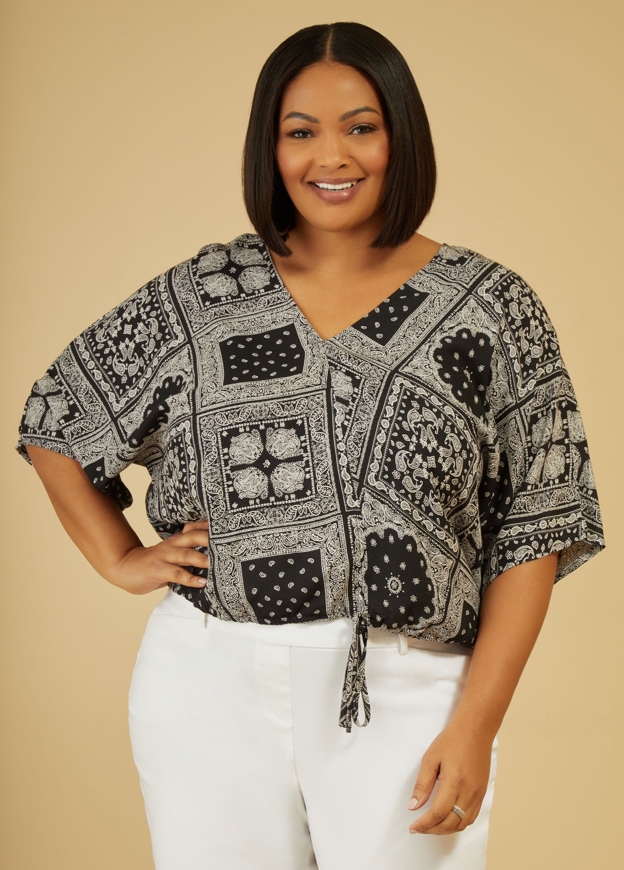 Plus Size Summer Top Plus Size Paisley Blouse Plus Size Shirt