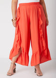 Ruffled Side Split Pants