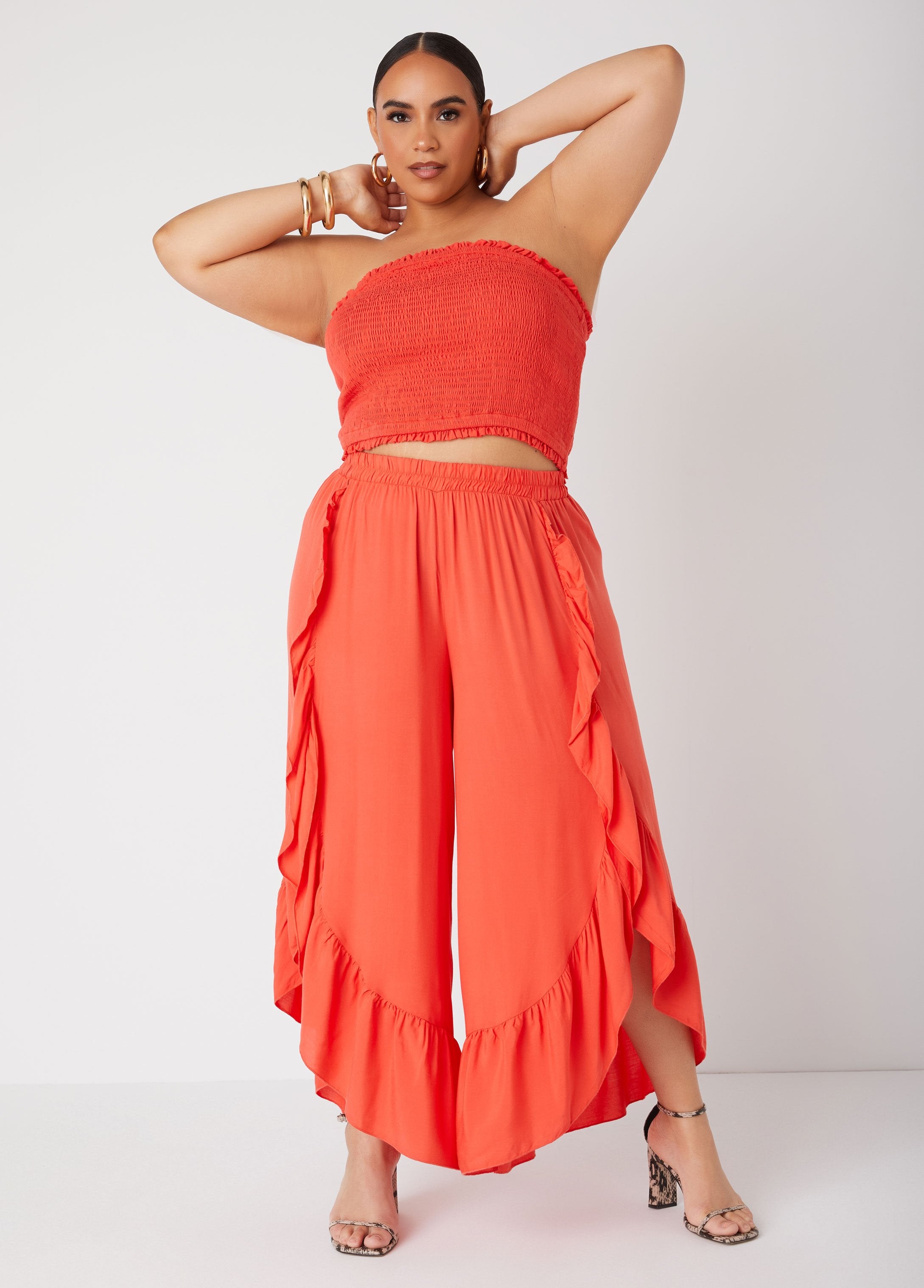 Plus Size Wide Leg Pants Plus Size Summer Matching Pants Set